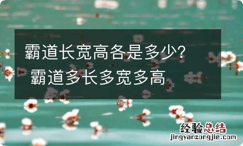 霸道长宽高各是多少？ 霸道多长多宽多高