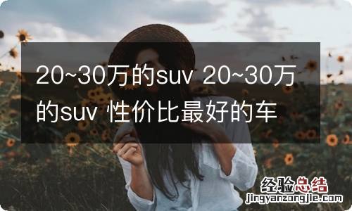 20~30万的suv 20~30万的suv 性价比最好的车