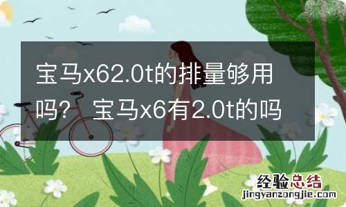 宝马x62.0t的排量够用吗？ 宝马x6有2.0t的吗