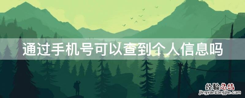 通过手机号可以查出来人的信息吗 通过手机号可以查到个人信息吗