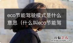 什么叫eco节能驾驶模式 eco节能驾驶模式是什么意思