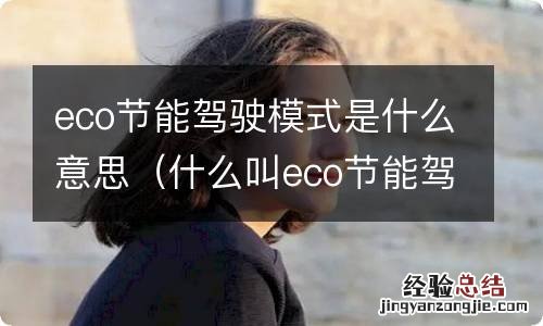 什么叫eco节能驾驶模式 eco节能驾驶模式是什么意思