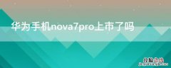 华为手机nova7pro上市了吗