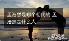 孟浩然是哪个朝代的 孟浩然是什么人