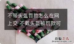 不带头盔罚款怎么在网上交 不戴头盔被罚款可以在网上交吗