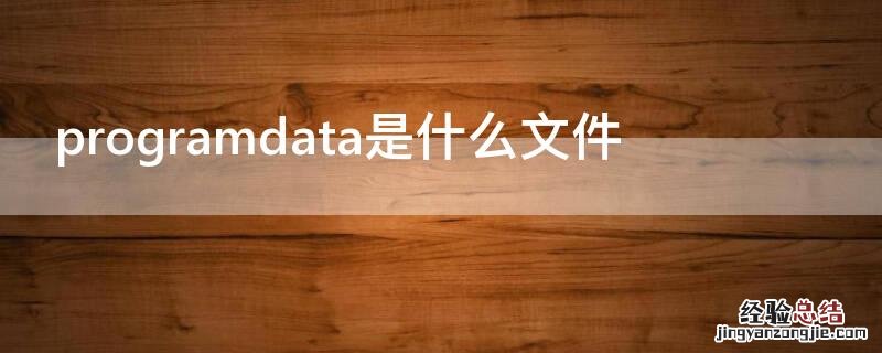 programdata是什么文件