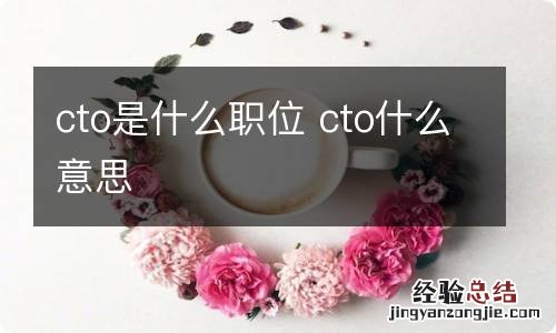 cto是什么职位 cto什么意思