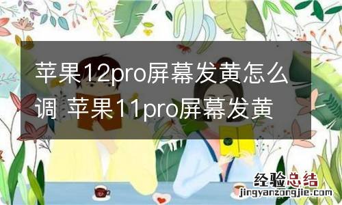 苹果12pro屏幕发黄怎么调 苹果11pro屏幕发黄怎么调