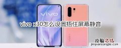 vivo x30怎么设置捂住屏幕静音