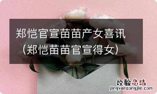 郑恺苗苗官宣得女 郑恺官宣苗苗产女喜讯