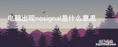 电脑出现nosignal是什么意思