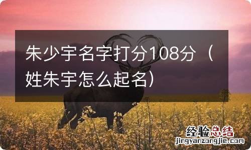 姓朱宇怎么起名 朱少宇名字打分108分