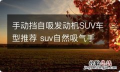 手动挡自吸发动机SUV车型推荐 suv自然吸气手动挡车推荐