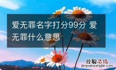 爱无罪名字打分99分 爱无罪什么意思