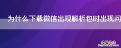 为什么下载微信出现解析包时出现问题