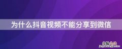 为什么抖音视频不能分享到微信