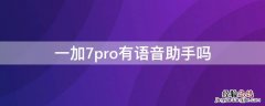 一加7pro有语音助手吗