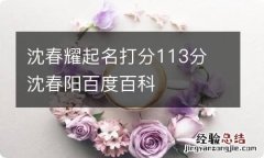 沈春耀起名打分113分 沈春阳百度百科