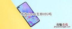 华为nova6支持OTG吗