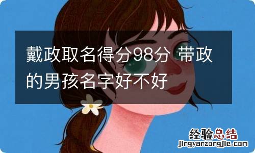 戴政取名得分98分 带政的男孩名字好不好