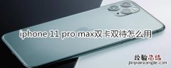 iphone 11 pro max双卡双待怎么用