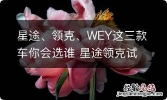 星途、领克、WEY这三款车你会选谁 星途领克试驾对比