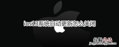 ios13系统自动更新怎么关闭