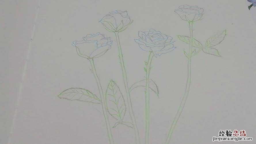 蓝色妖姬简笔画