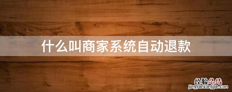 什么叫商家系统自动退款