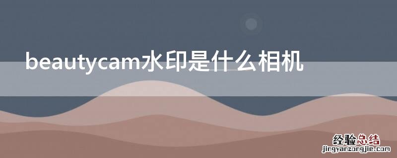 beautycam水印是什么相机