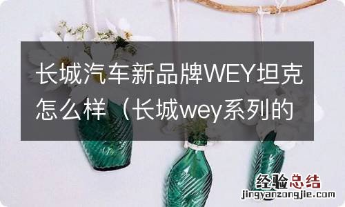 长城wey系列的车怎么样 长城汽车新品牌WEY坦克怎么样