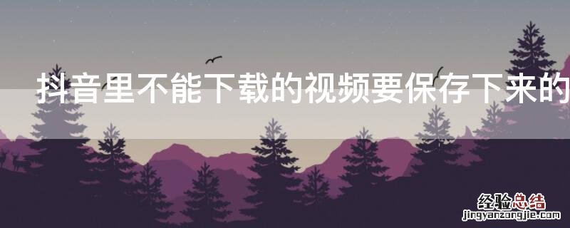 抖音里不能下载的视频要保存下来的方法