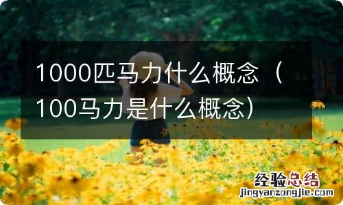 100马力是什么概念 1000匹马力什么概念