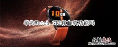 华为Watch GT2有血氧功能吗