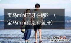 宝马mini有没有蓝牙 宝马mini蓝牙在哪？