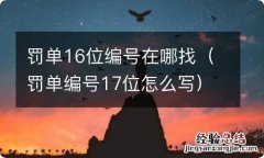 罚单编号17位怎么写 罚单16位编号在哪找