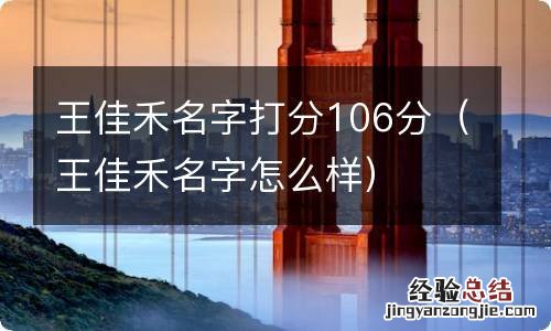 王佳禾名字怎么样 王佳禾名字打分106分