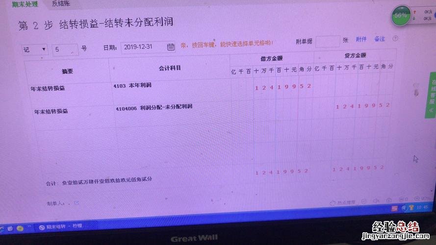 本年利润在借方表示什么