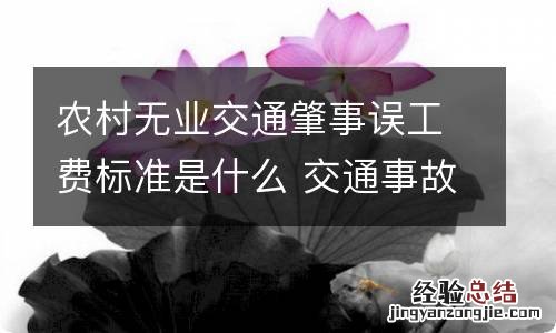 农村无业交通肇事误工费标准是什么 交通事故中无业人员的误工费怎么算