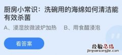 今日蚂蚁庄园小鸡课堂正确答案最新：洗碗用的海绵如何清洁能有效杀菌？以下哪种传统体育