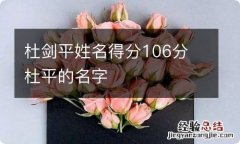 杜剑平姓名得分106分 杜平的名字