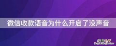 微信收款语音为什么开启了没声音