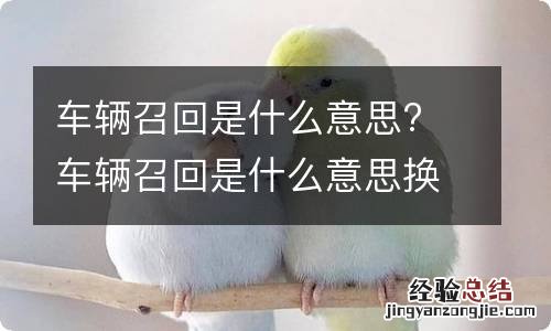 车辆召回是什么意思? 车辆召回是什么意思换新车吗