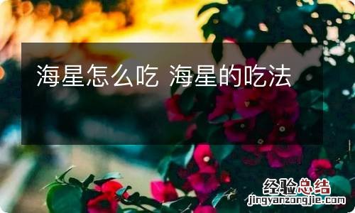 海星怎么吃 海星的吃法