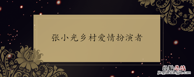 张小光乡村爱情扮演者