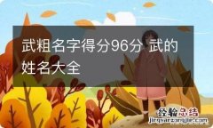 武粗名字得分96分 武的姓名大全