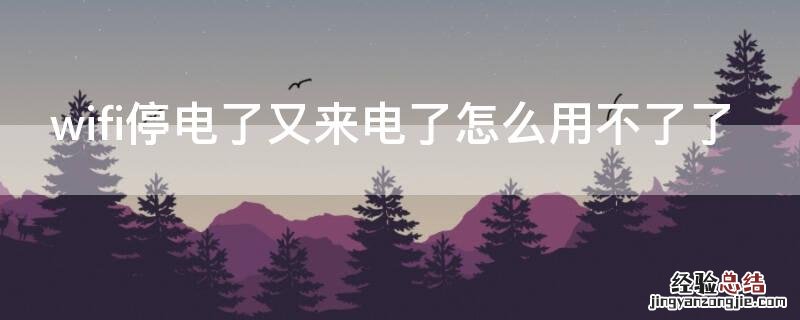 wifi停电了又来电了怎么用不了了