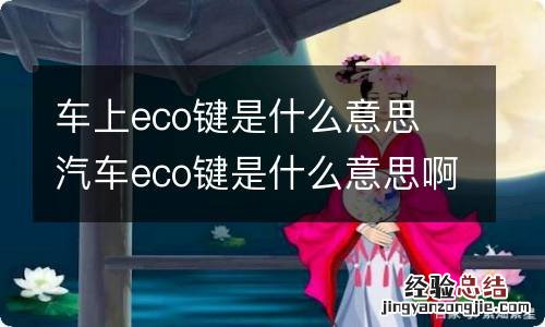 车上eco键是什么意思 汽车eco键是什么意思啊