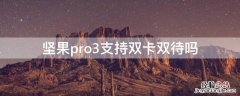 坚果pro3是双卡双待么 坚果pro3支持双卡双待吗