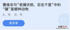 蚂蚁庄园2.26答案最新：曹操名句老骥伏枥志在千里中的骥是哪种动物？